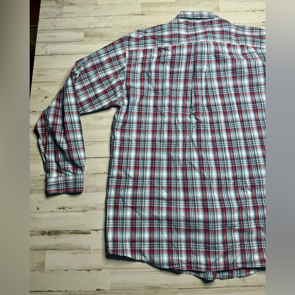 CINCH Shirt Adult 2XL Plaid Western Cowboy Rodeo Cotton Mens Red - Picture 9 of 9
